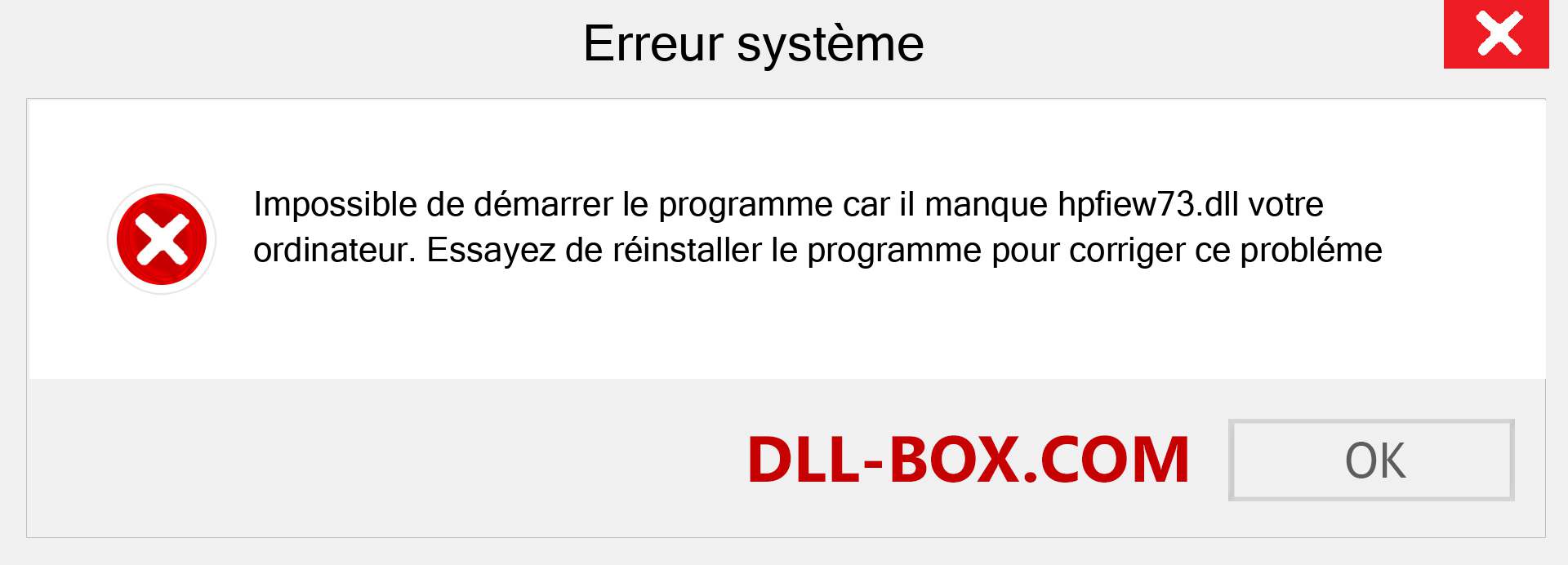 Le fichier hpfiew73.dll est manquant ?. Télécharger pour Windows 7, 8, 10 - Correction de l'erreur manquante hpfiew73 dll sur Windows, photos, images