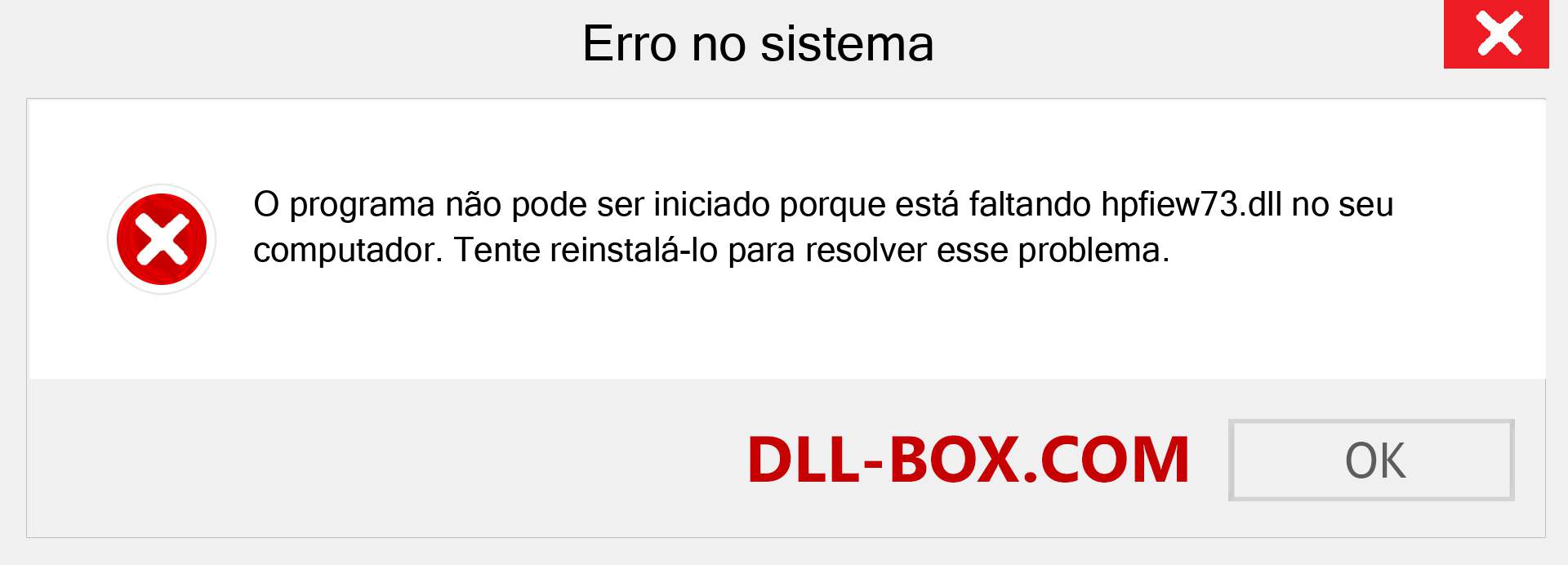 Arquivo hpfiew73.dll ausente ?. Download para Windows 7, 8, 10 - Correção de erro ausente hpfiew73 dll no Windows, fotos, imagens