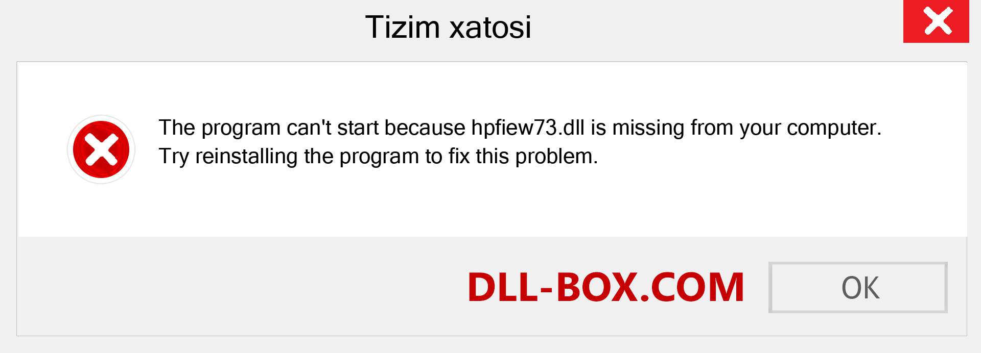 hpfiew73.dll fayli yo'qolganmi?. Windows 7, 8, 10 uchun yuklab olish - Windowsda hpfiew73 dll etishmayotgan xatoni tuzating, rasmlar, rasmlar